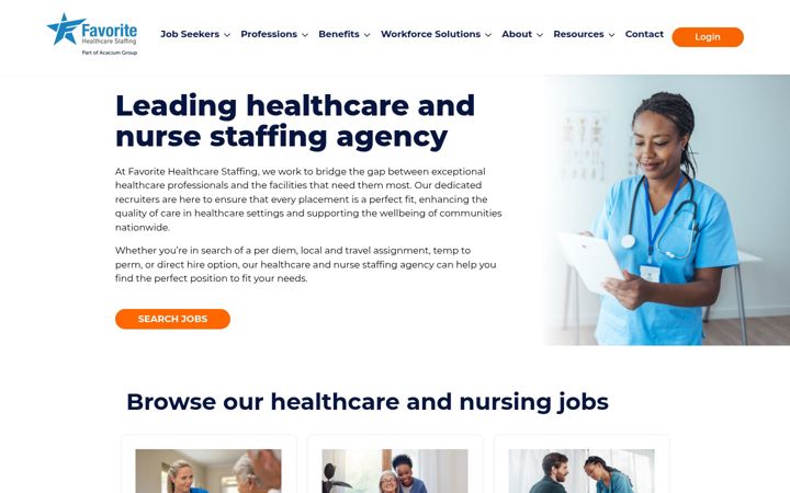 Screenshot of favoritestaffing.com