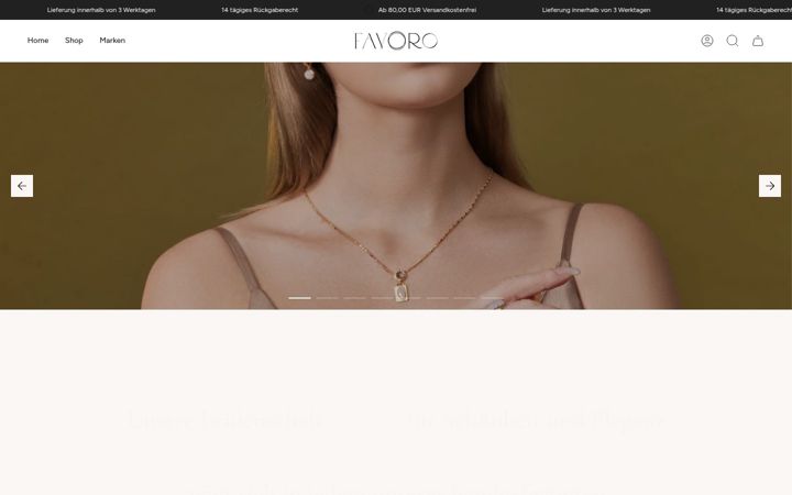 Screenshot of favoro-jewellery.com