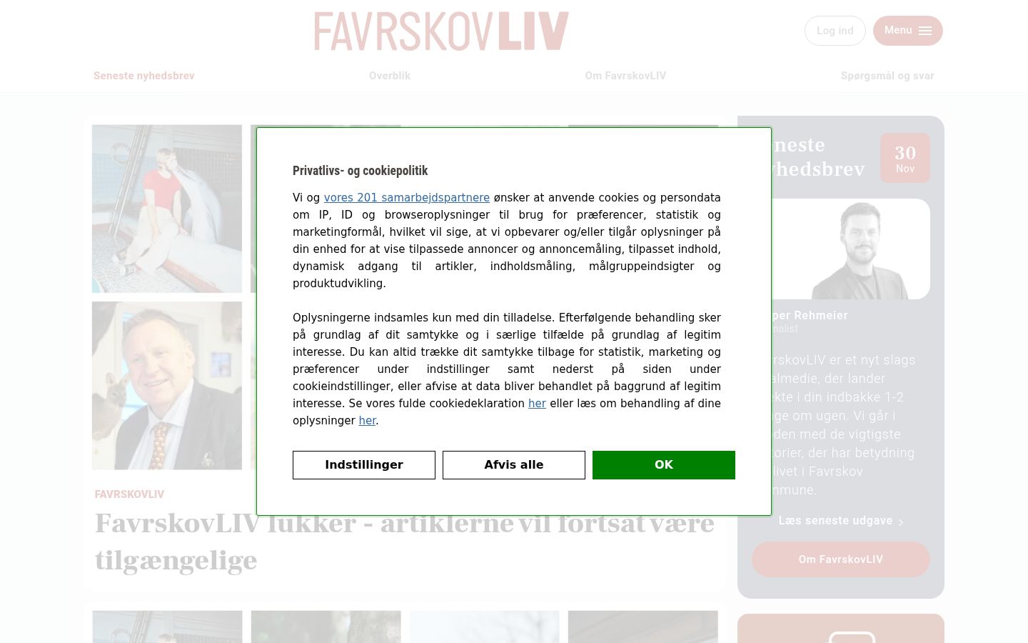 Screenshot tal-banner tal-kunsens muri qabel kwalunkwe interazzjoni