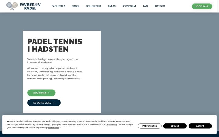 Screenshot of favrskovpadel.dk