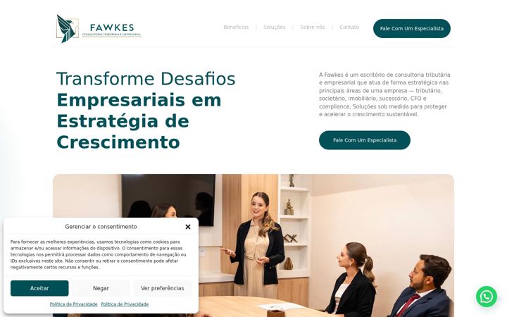 Screenshot of fawkesconsultoria.com