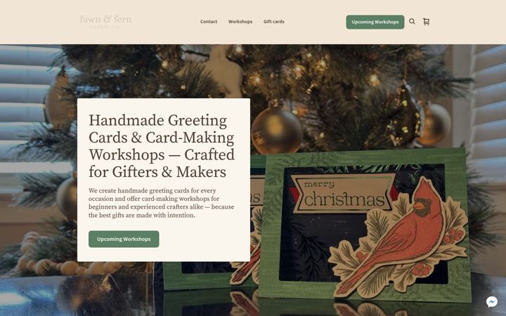 Screenshot of fawnandfernpaper.com