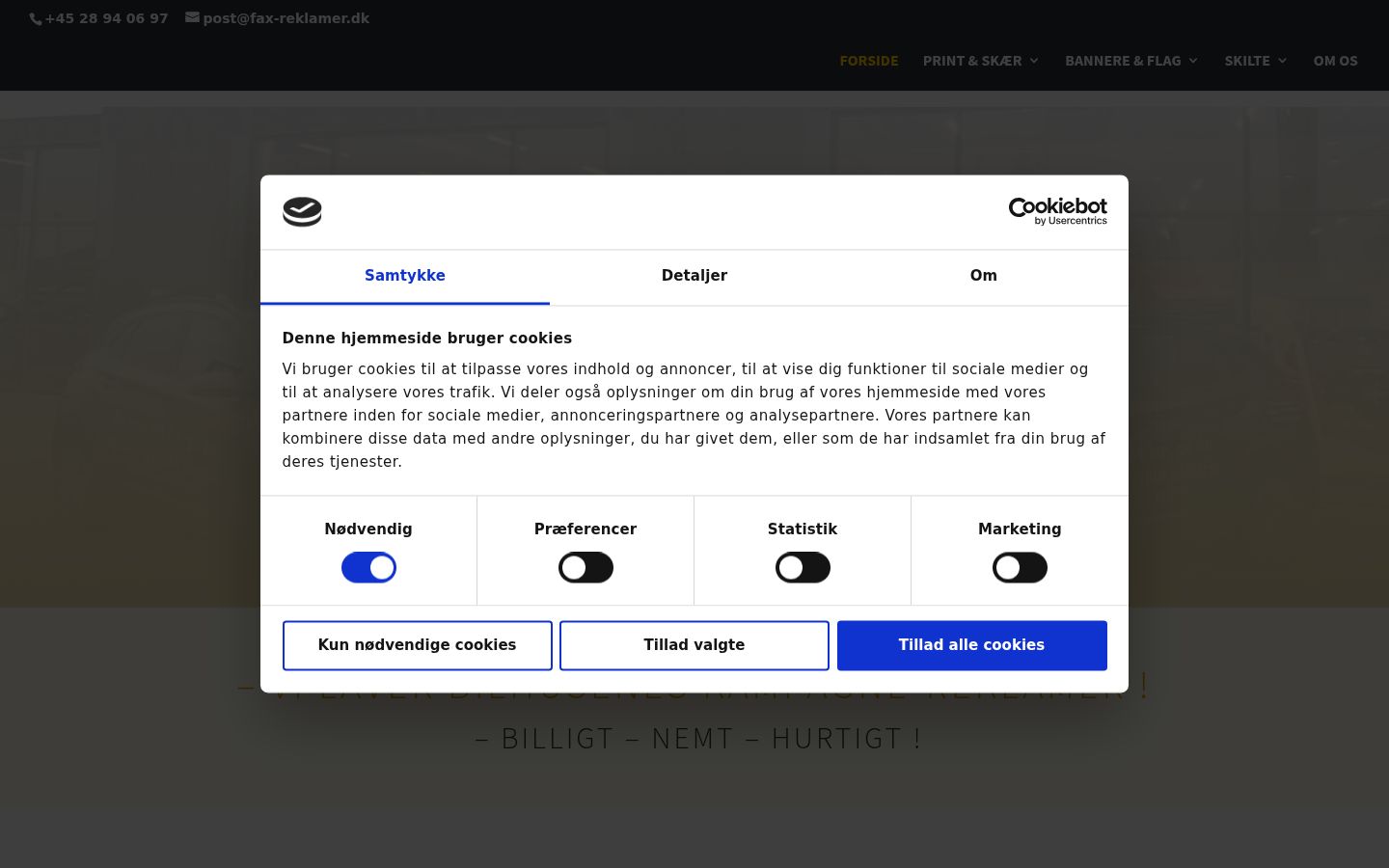 Zrzut ekranu banera zgody wyświetlanego przed jakąkolwiek interakcją