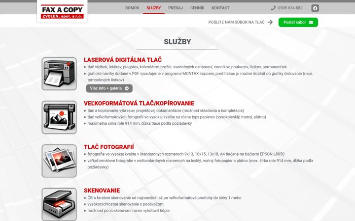 Screenshot of faxacopy.sk