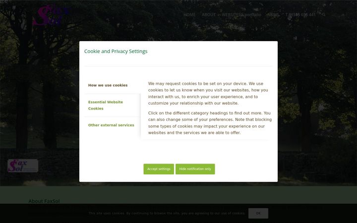 Screenshot of faxsol.co.uk