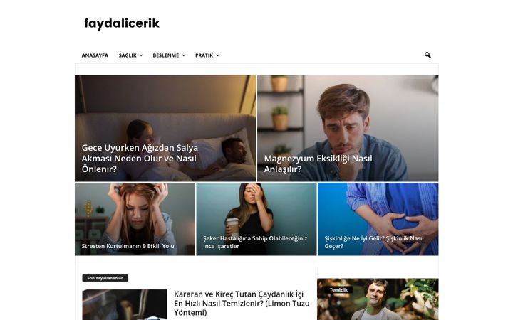 Skjámynd af faydalicerik.net