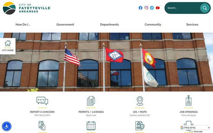 Screenshot of fayetteville-ar.gov