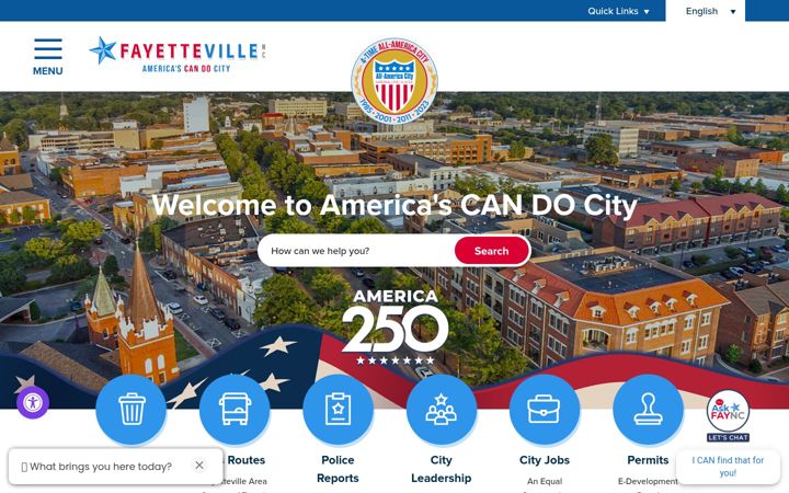 Screenshot of fayettevillenc.gov