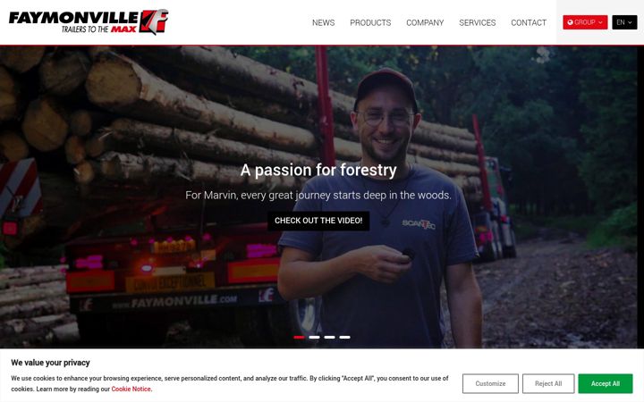 Screenshot of faymonville.com