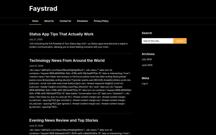 Screenshot of faystrad.co.uk