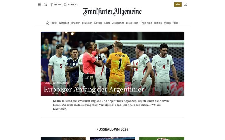 Screenshot di faz.net