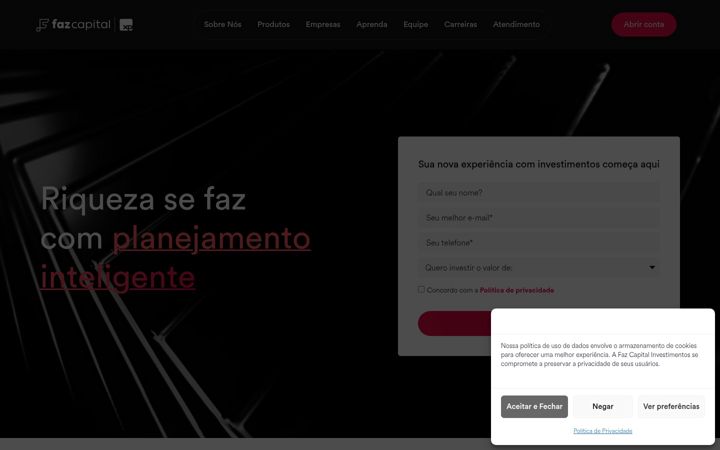Screenshot di fazcapital.com.br