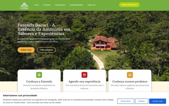 Screenshot di fazendabacuri.com.br