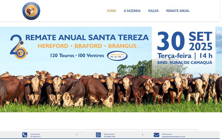 Screenshot di fazendasantatereza.com.br