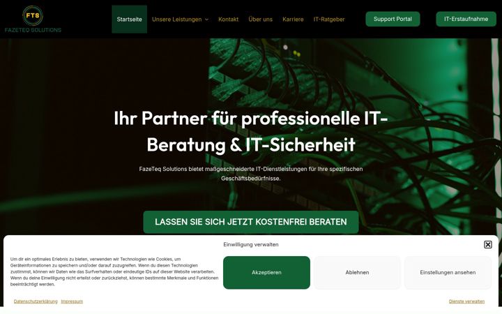 Skärmbild av fazeteq-solutions.de