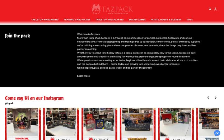 Screenshot of fazpack.co.uk