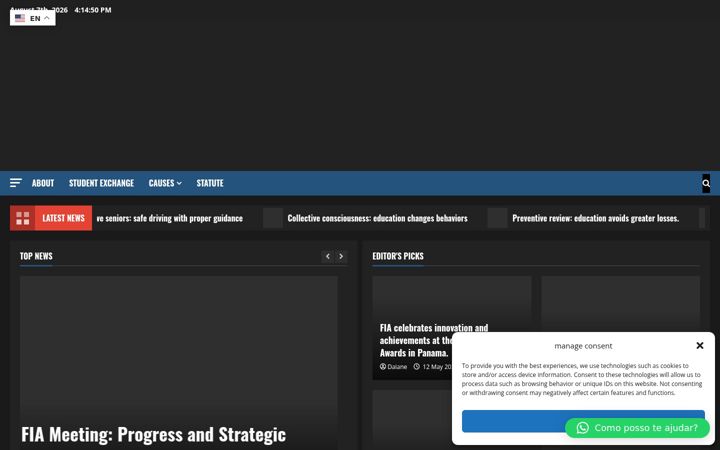 Screenshot of fbaglobal.org.br