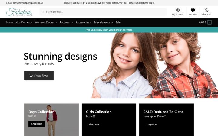 Screenshot of fbargainsgalore.co.uk
