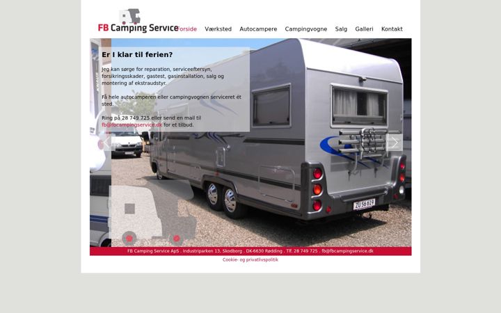 Screenshot of fbcampingservice.dk