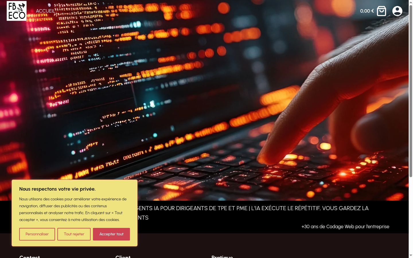 Screenshot del banner di consenso mostrato prima di qualsiasi interazione