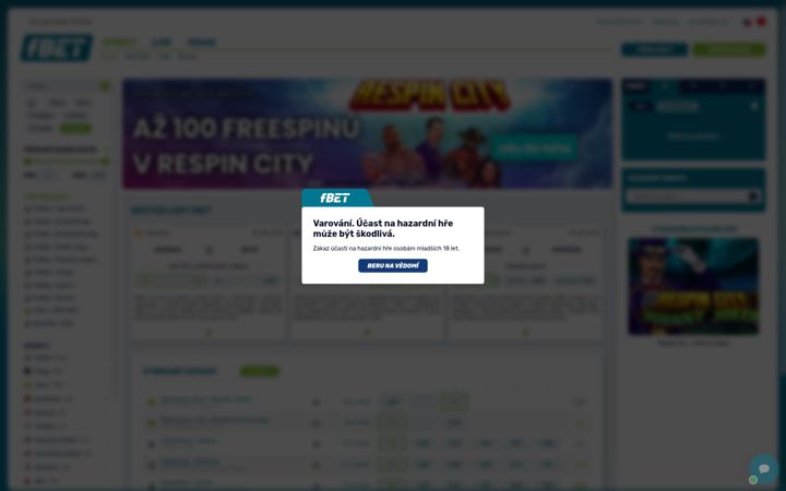 Screenshot of fbet.cz