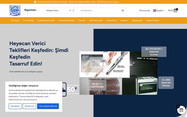 Captură de ecran a fbgsistem.com.tr
