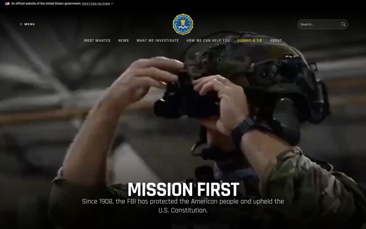 Screenshot di fbi.gov