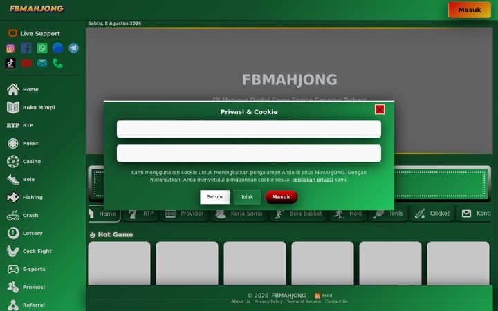 Screenshot of fbmahjong.net