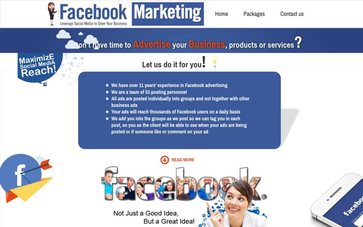Screenshot of fbmarketing.co.za