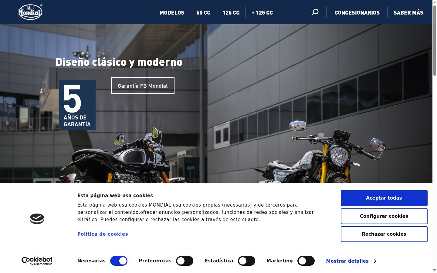 Screenshot del banner di consenso mostrato prima di qualsiasi interazione