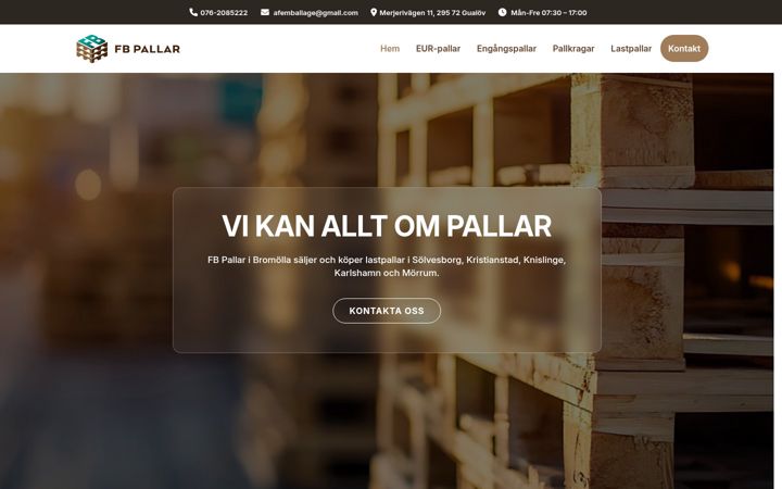 Skærmbillede af fbpallar.se