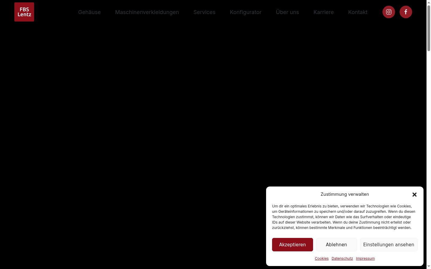 Captura de pantalla del banner de consentimiento mostrado antes de cualquier interacción