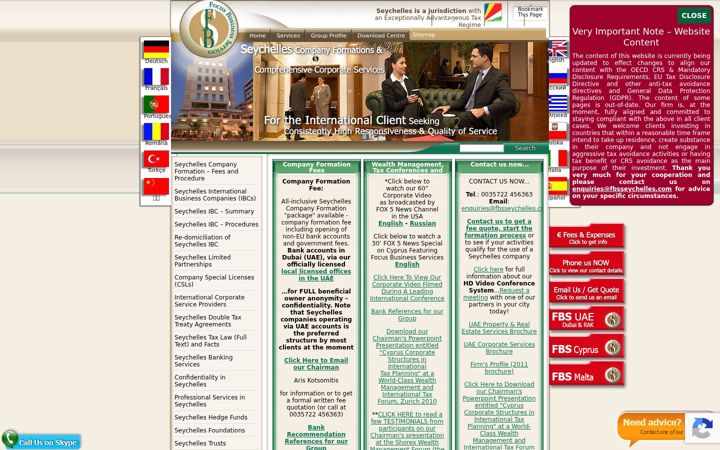 Screenshot of fbsseychelles.com