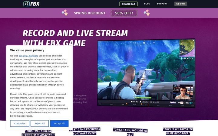 Screenshot of fbx.gg