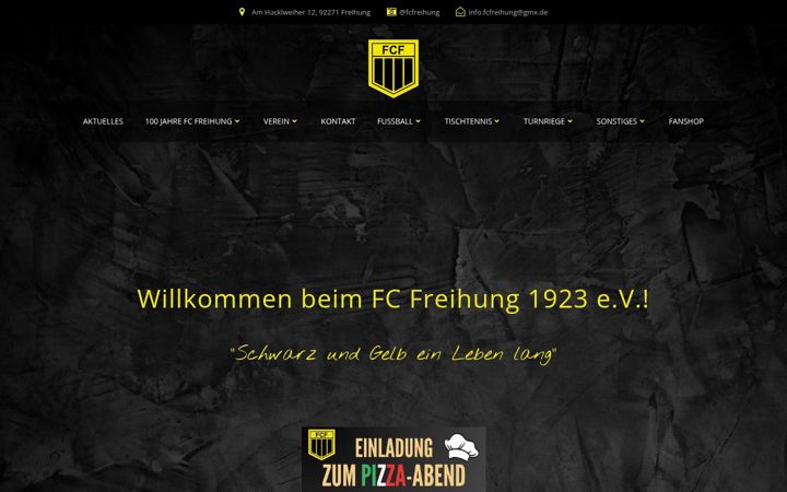Screenshot stránky fc-freihung.de