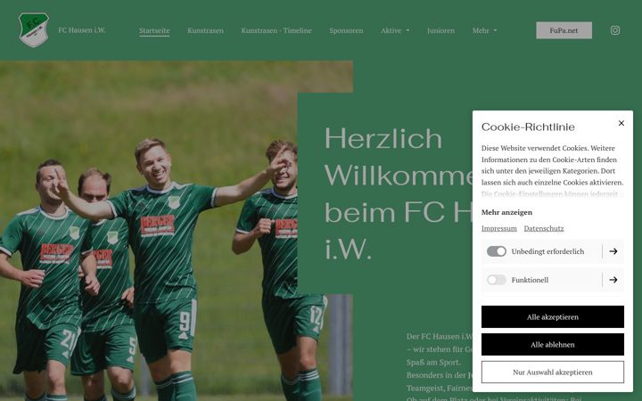 Screenshot of fc-hausen.de