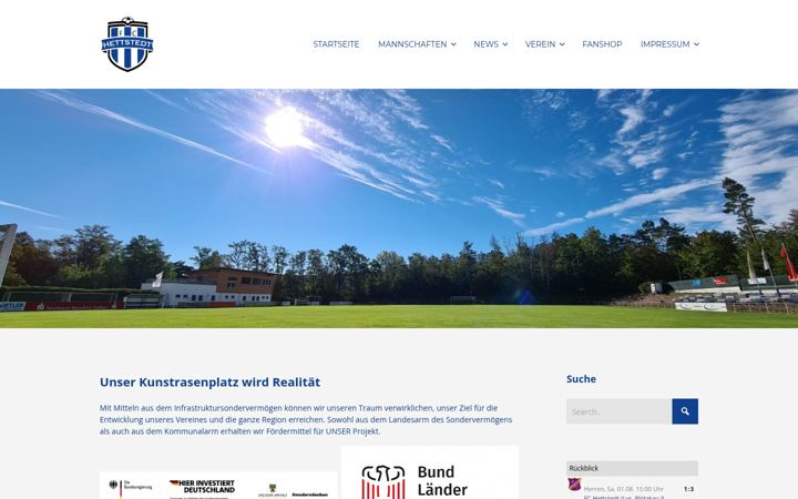Screenshot stránky fc-hettstedt.de