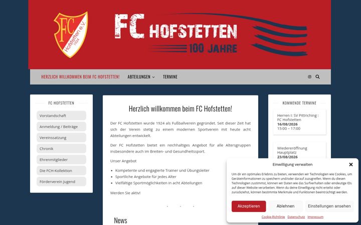 Screenshot stránky fc-hofstetten.de