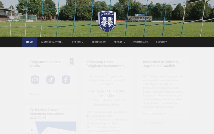 Screenshot stránky fc-karben.de