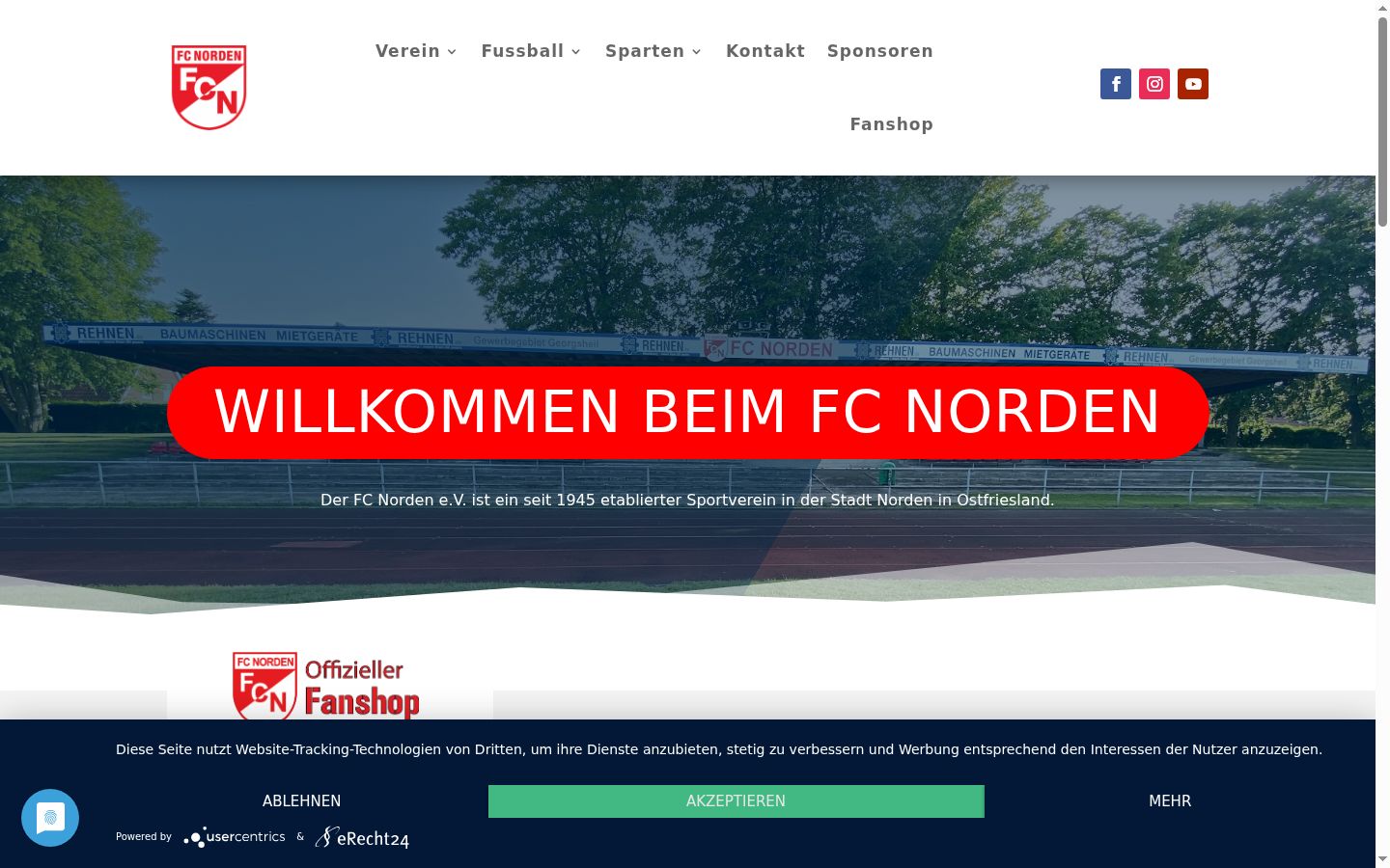 Ekrānuzņēmums ar piekrišanas baneri, kas tika rādīts pirms jebkādas mijiedarbības