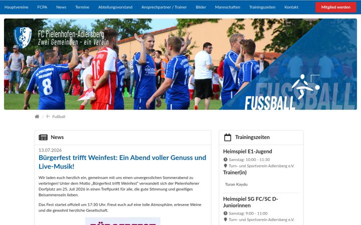 Képernyőkép: fc-pa.de