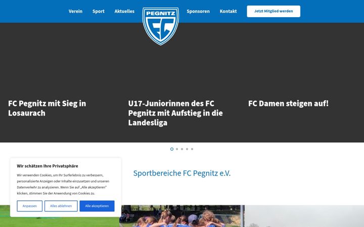 Screenshot of fc-pegnitz.de