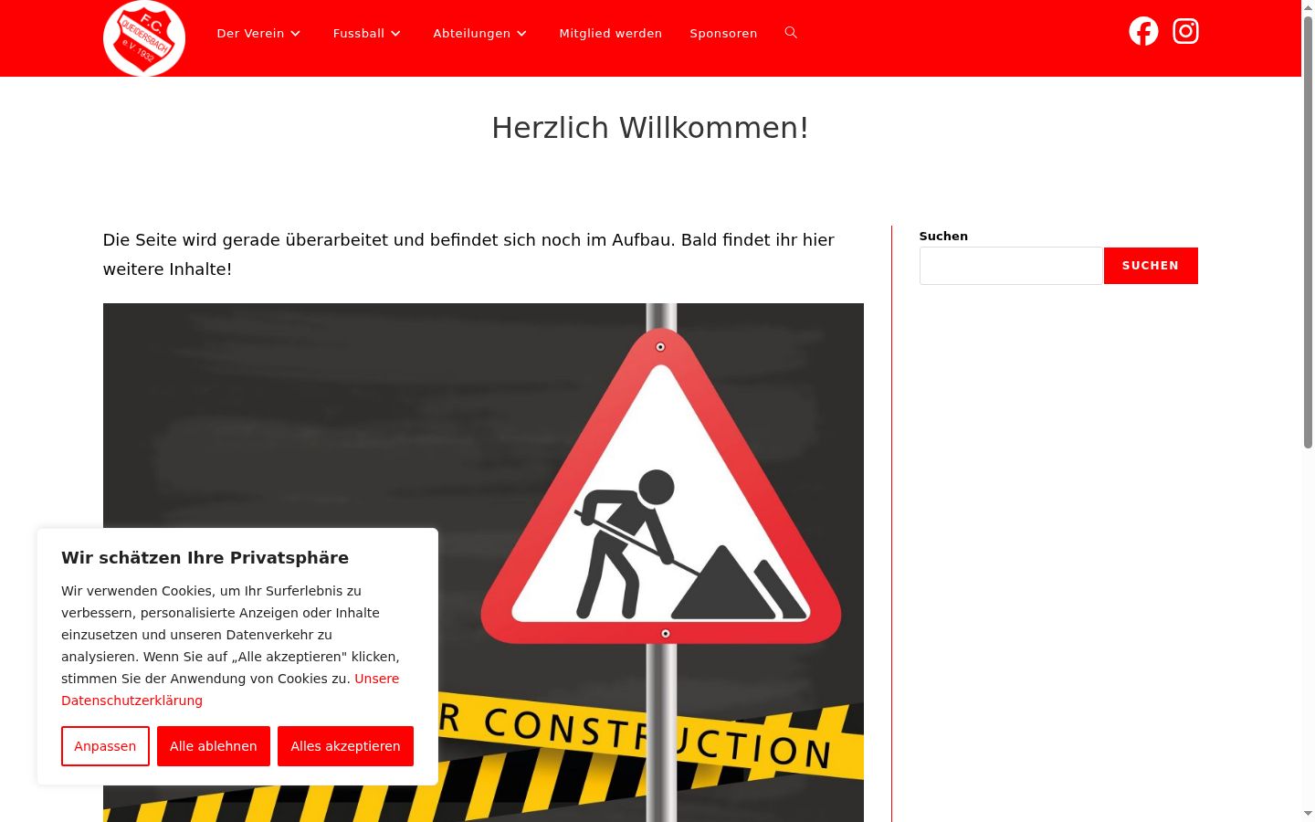 Screenshot tal-banner tal-kunsens muri qabel kwalunkwe interazzjoni