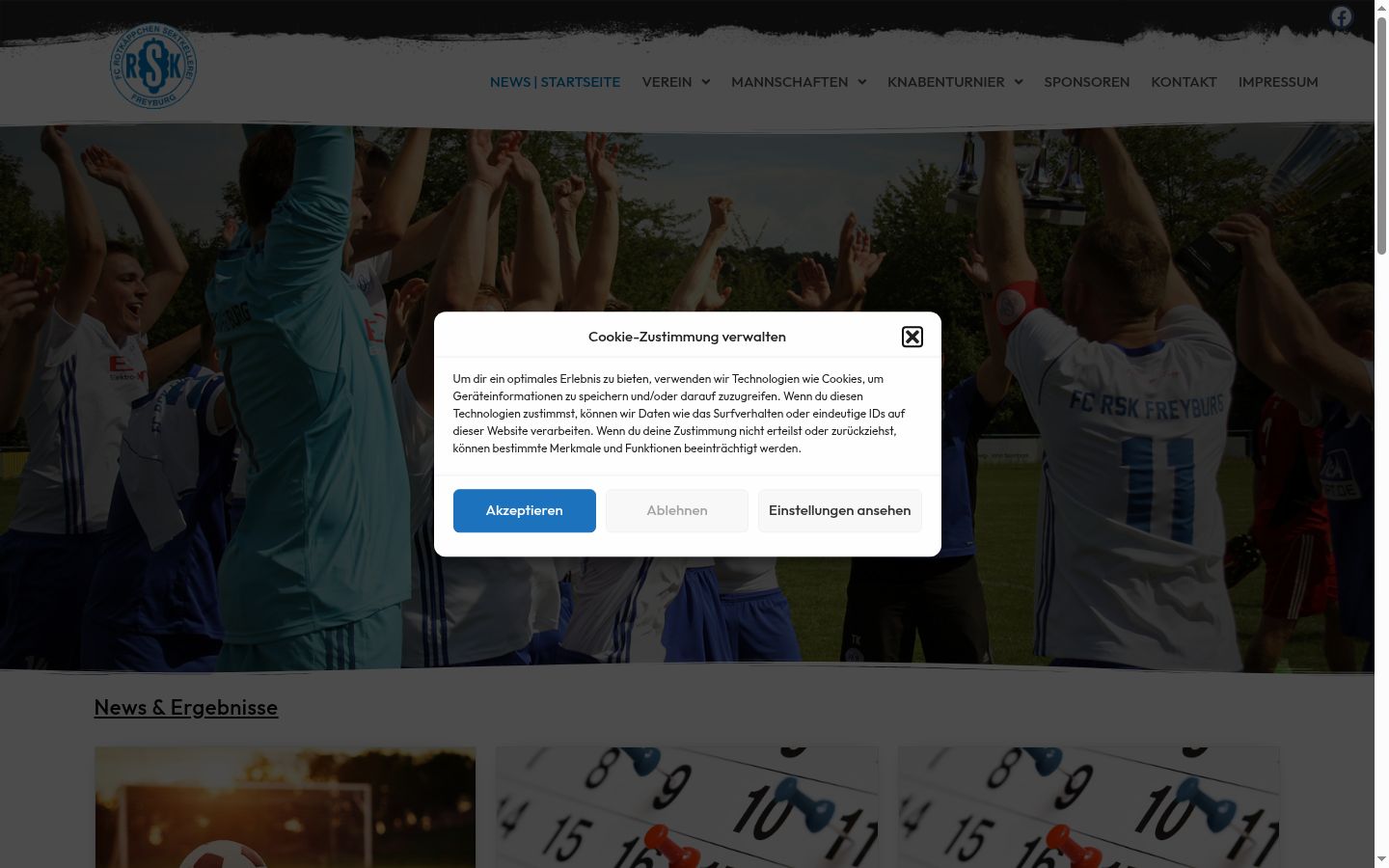 Snímek obrazovky baneru souhlasu zobrazeného před jakoukoli interakcí