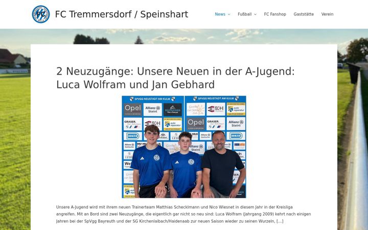 Screenshot of fc-tremmersdorf-speinshart.de