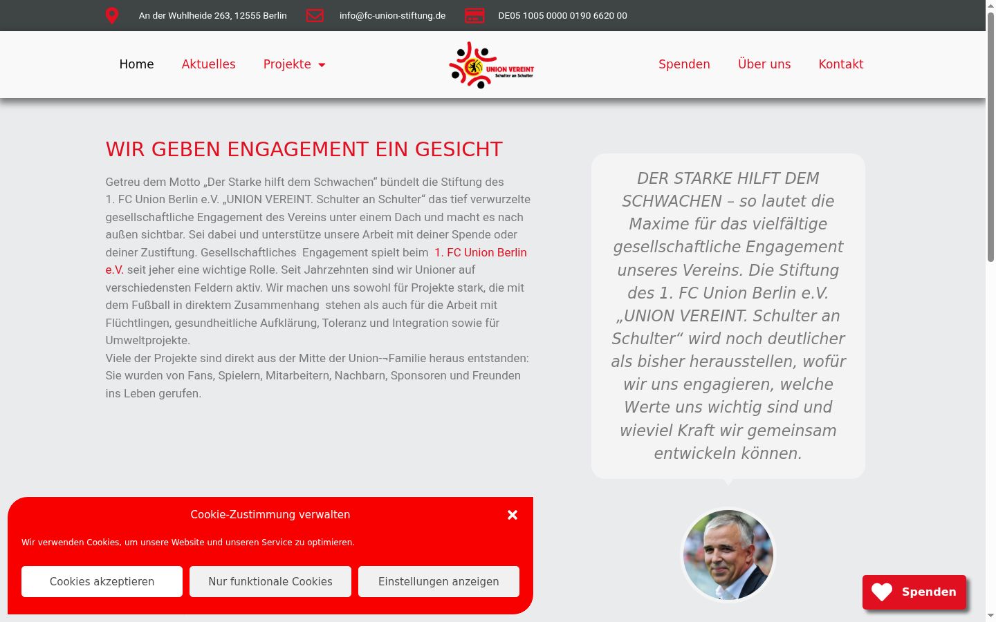 Captura de ecrã do banner de consentimento apresentado antes de qualquer interação