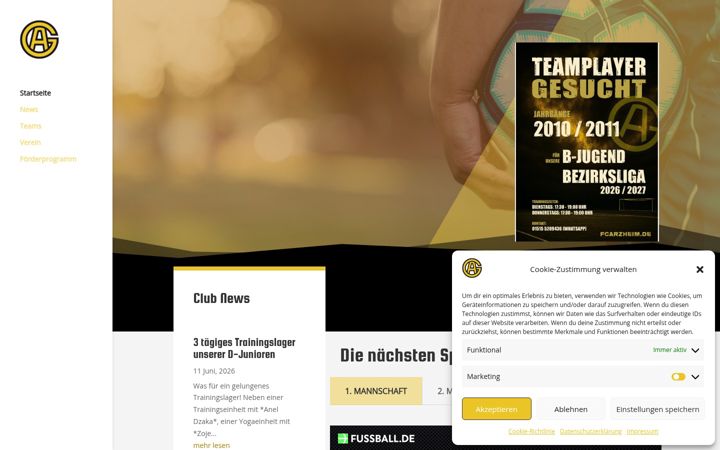 Screenshot of fcarzheim.de
