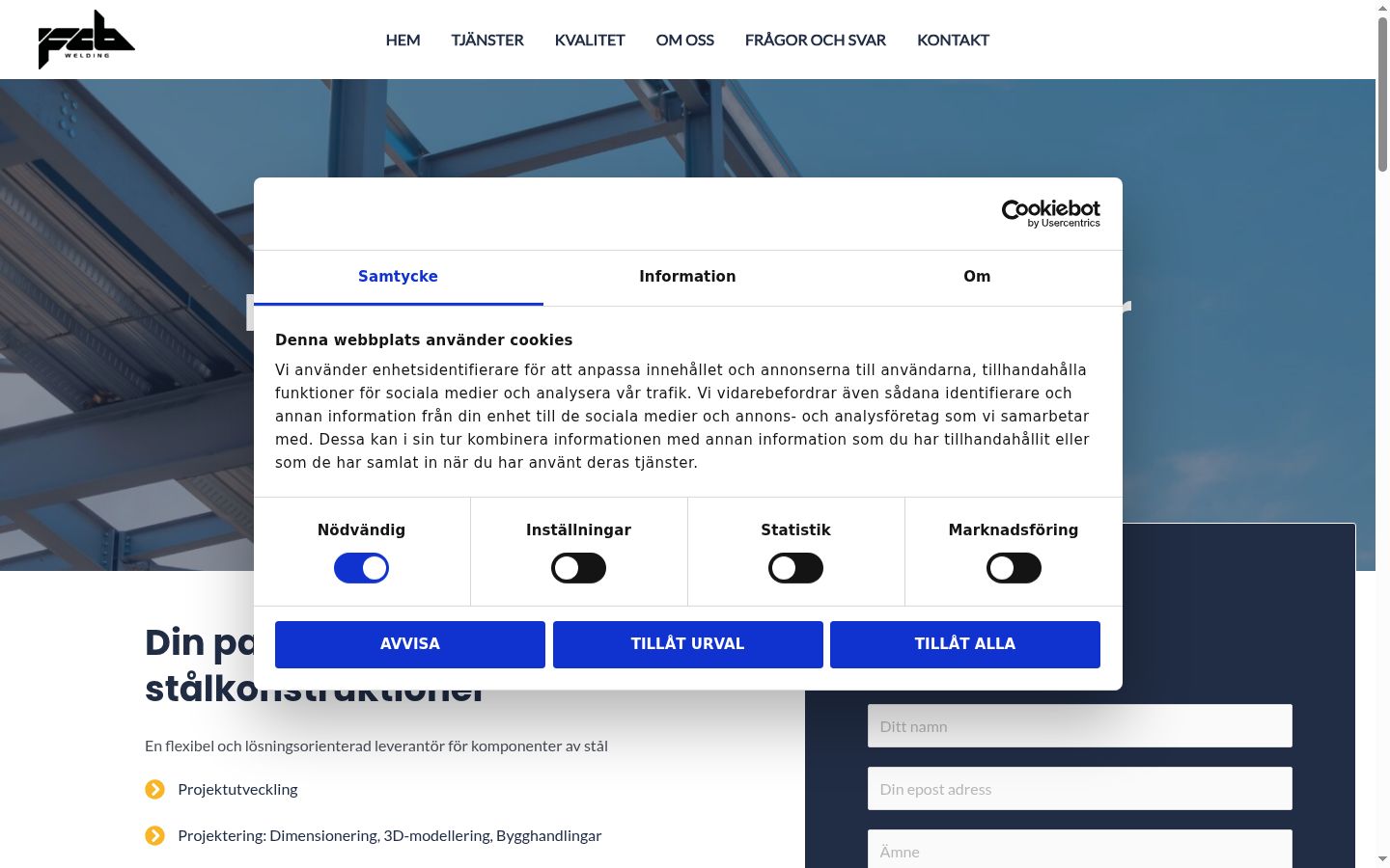 Screenshot of the consent banner shown before any interaction