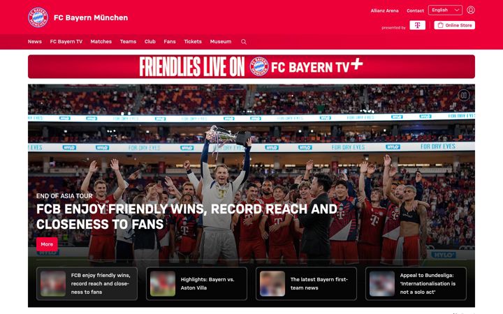 Screenshot of fcbayern.com