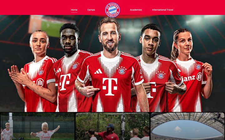 Posnetek zaslona fcbayernyouth.com